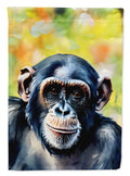 Chimpanzee House Flag 28x40 Porch Sleeve Pole Decorative Outside Yard Banner Artwork Wall Hanging, Polyester