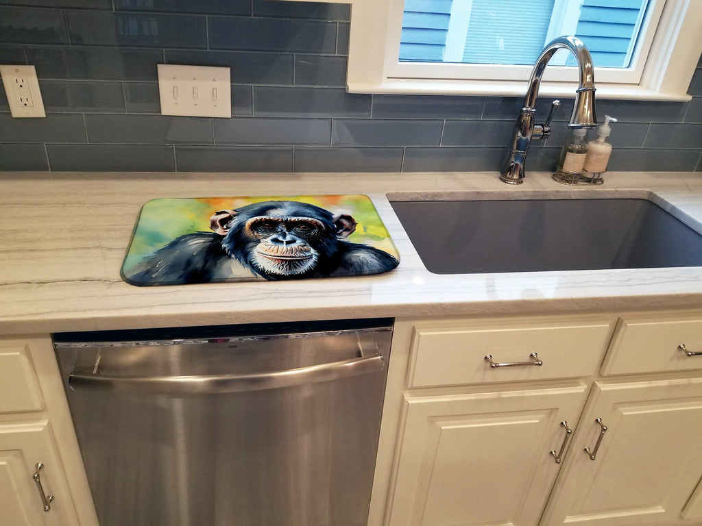 Chimpanzee Dish Drying Mat Absorbent Dish Drying Mat Pad for Kitchen Counter Dish Drainer Mat for Countertop, 14 x 21", Multicolor