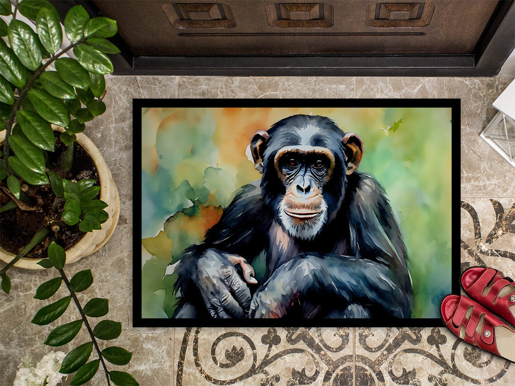 Chimpanzee Doormat Indoor Outdoor 24H X 36W Front Door Mat Rugs for Entryway, Non Slip Washable Low Pile,