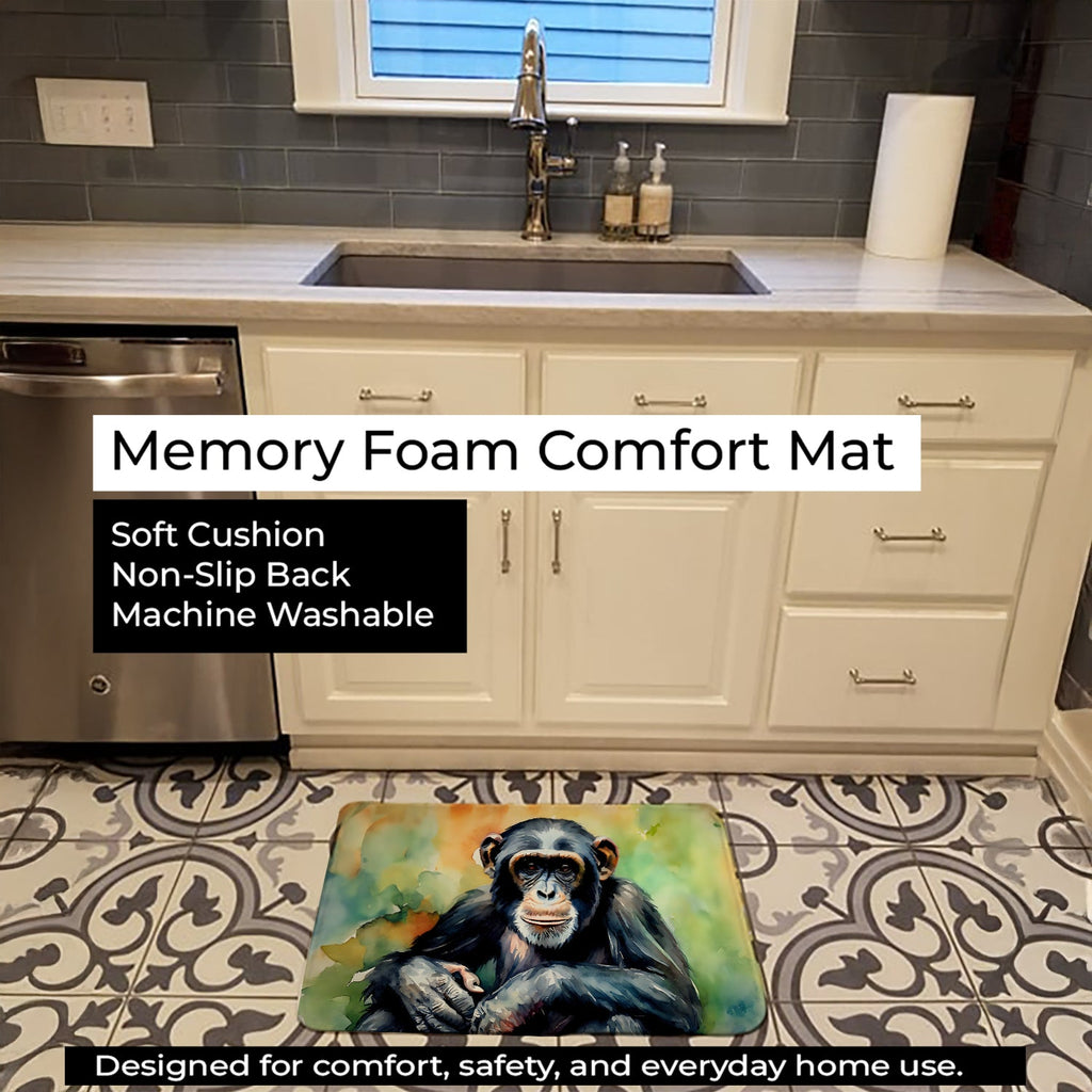 Chimpanzee Memory Foam Kitchen Mat Machine Washable Anti-Fatigue Cushion Comfort Bath or Kitchen Rug