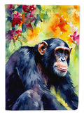Chimpanzee House Flag 28x40 Porch Sleeve Pole Decorative Outside Yard Banner Artwork Wall Hanging, Polyester