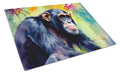 Chimpanzee Cutting Board Tempered Glass Kitchen Cutting Surface, Heat Resistant Chopping, Non-Slip Feet, Food Prep & Serving