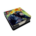 Chimpanzee PU Leather Note Paper Holder with Artist-Designed Cover, Desk Accessory, Office Gift