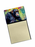 Chimpanzee Watercolor Sticky Note Holder Refillable Dispenser Desk Accessory 3x3 Pad Gift