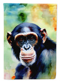 Chimpanzee House Flag 28x40 Porch Sleeve Pole Decorative Outside Yard Banner Artwork Wall Hanging, Polyester