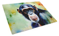 Chimpanzee Cutting Board Tempered Glass Kitchen Cutting Surface, Heat Resistant Chopping, Non-Slip Feet, Food Prep & Serving
