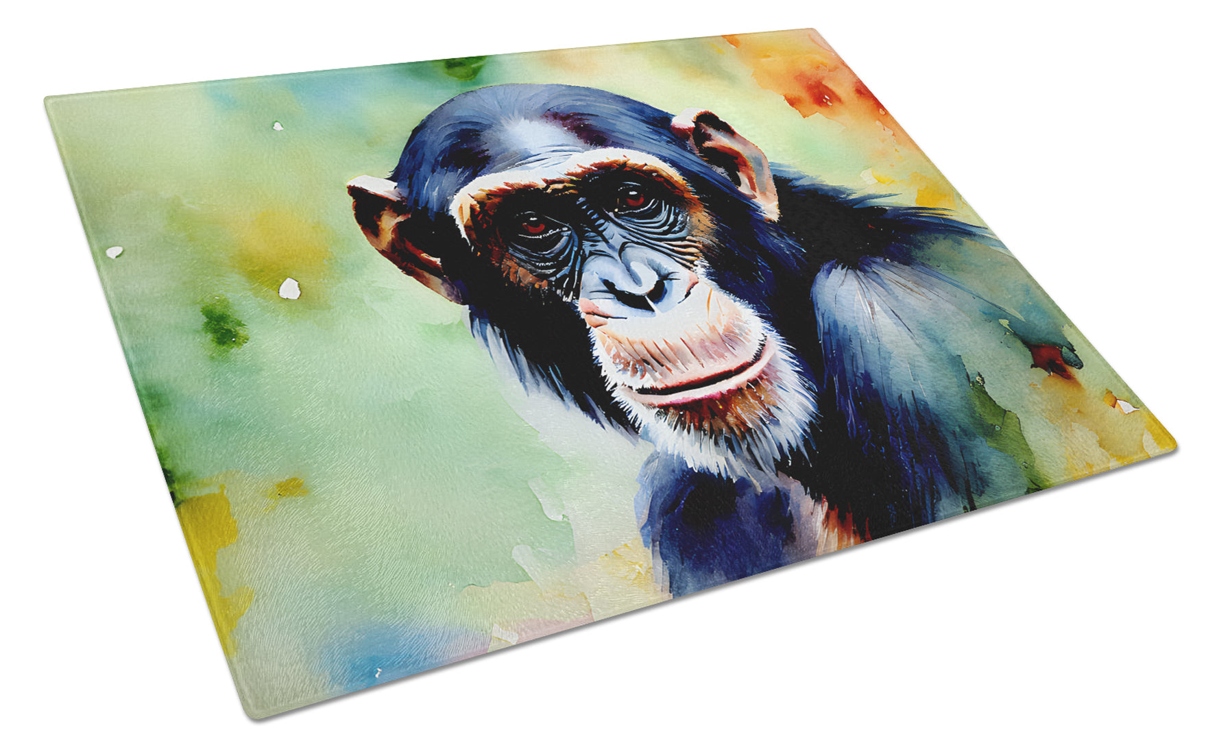 Chimpanzee Cutting Board Tempered Glass Kitchen Cutting Surface, Heat Resistant Chopping, Non-Slip Feet, Food Prep & Serving