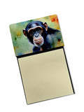 Chimpanzee Watercolor Sticky Note Holder Refillable Dispenser Desk Accessory 3x3 Pad Gift