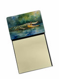 Crocodile Watercolor Sticky Note Holder Refillable Dispenser Desk Accessory 3x3 Pad Gift