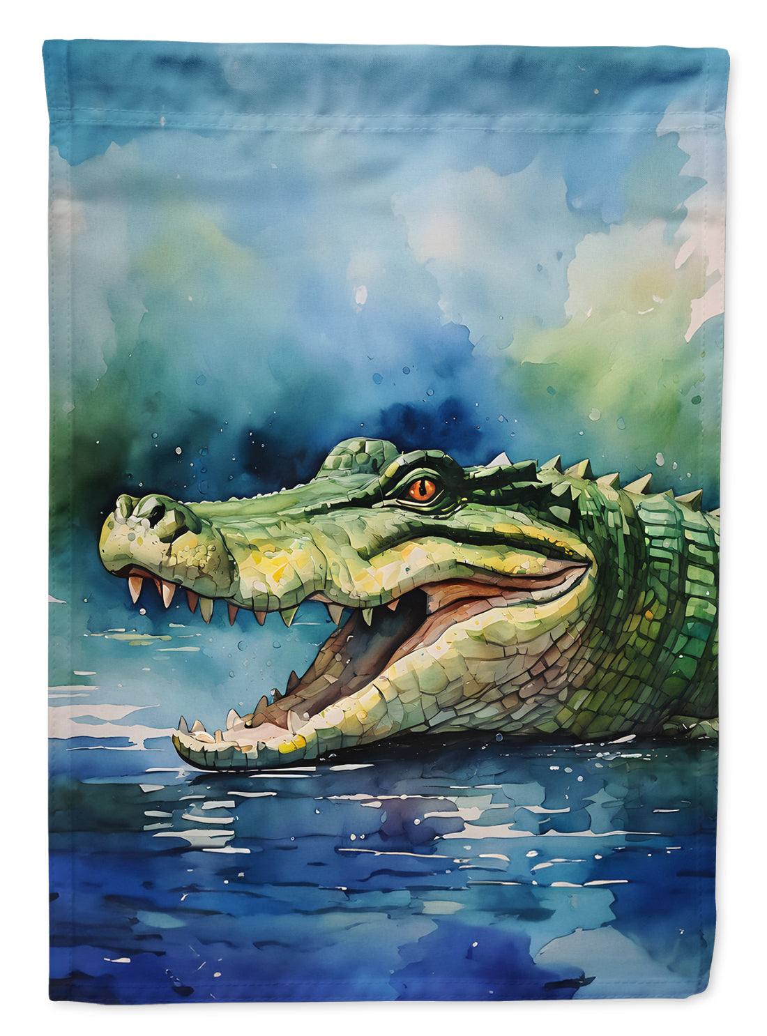 Crocodile House Flag 28x40 Porch Sleeve Pole Decorative Outside Yard Banner Artwork Wall Hanging, Polyester