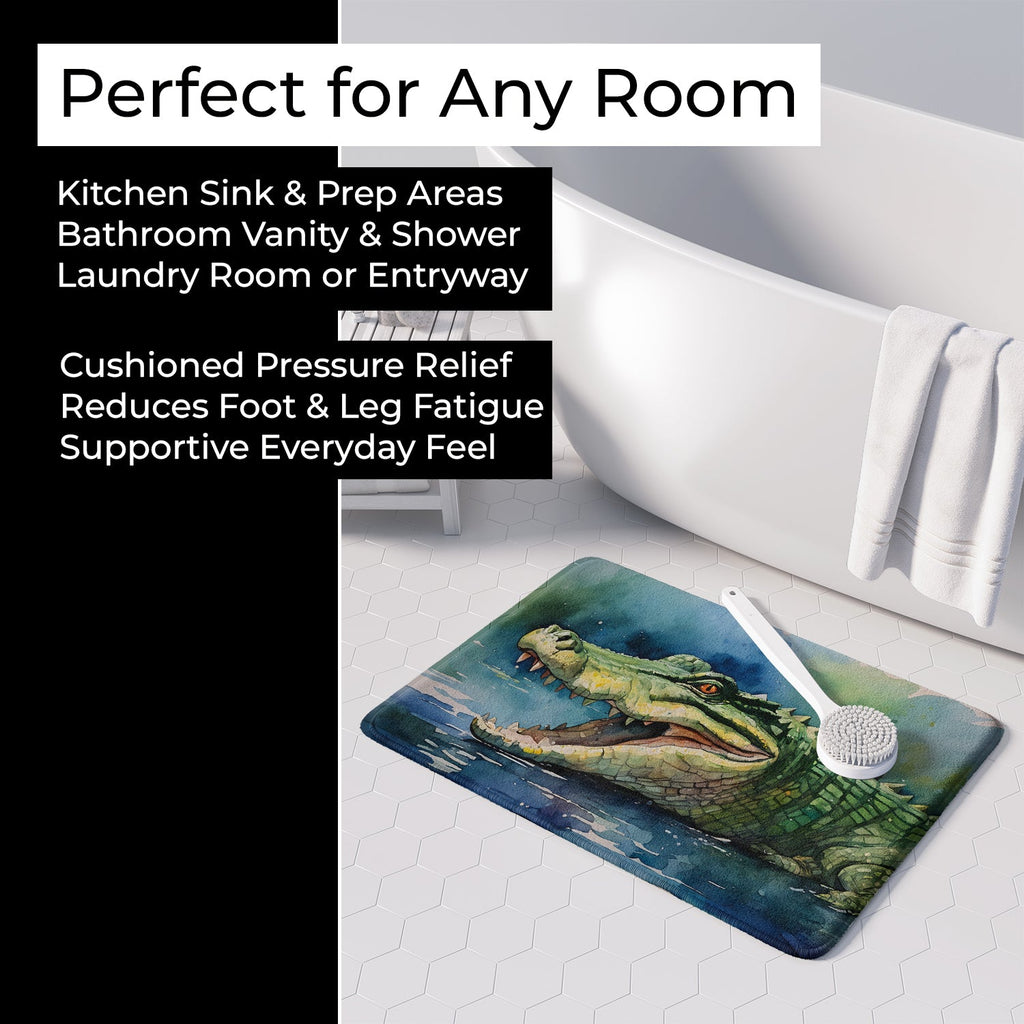 Crocodile Memory Foam Kitchen Mat Machine Washable Anti-Fatigue Cushion Comfort Bath or Kitchen Rug