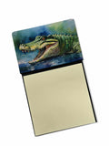 Crocodile Watercolor Sticky Note Holder Refillable Dispenser Desk Accessory 3x3 Pad Gift