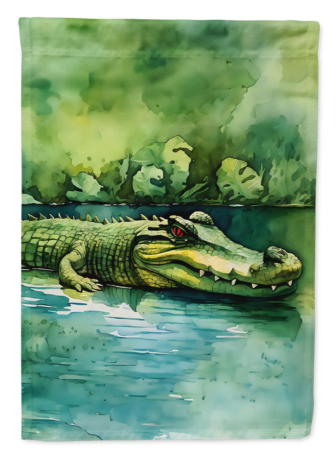 Crocodile House Flag 28x40 Porch Sleeve Pole Decorative Outside Yard Banner Artwork Wall Hanging, Polyester