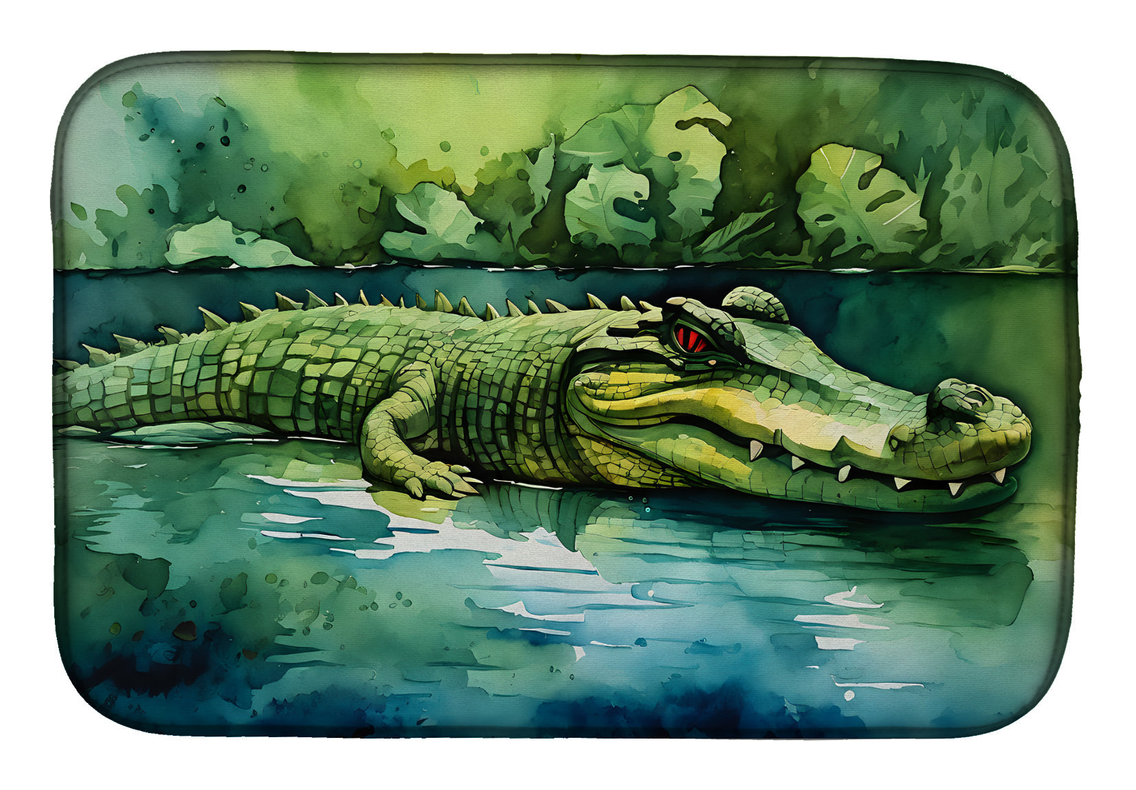 Crocodile Dish Drying Mat Absorbent Dish Drying Mat Pad for Kitchen Counter Dish Drainer Mat for Countertop, 14 x 21", Multicolor