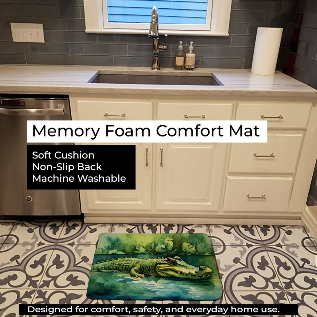 Crocodile Memory Foam Kitchen Mat Machine Washable Anti-Fatigue Cushion Comfort Bath or Kitchen Rug