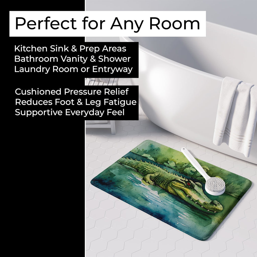 Crocodile Memory Foam Kitchen Mat Machine Washable Anti-Fatigue Cushion Comfort Bath or Kitchen Rug