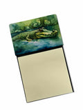 Crocodile Watercolor Sticky Note Holder Refillable Dispenser Desk Accessory 3x3 Pad Gift