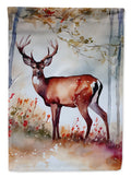 Deer House Flag 28x40 Porch Sleeve Pole Decorative Outside Yard Banner Artwork Wall Hanging, Polyester
