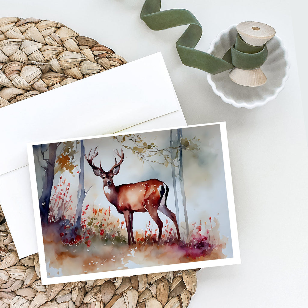 Deer Greeting Cards Pack of 8 Blank Cards with Envelopes Whimsical A7 Size 5x7
