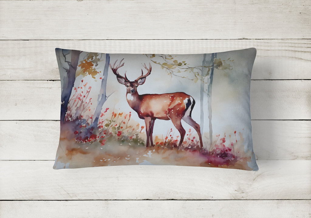 Deer Decorative Throw Pillow 12x16 Indoor Outdoor Accent Cushion, Fabric Cover with Insert for Sofa, Bed, Porch & Living Room