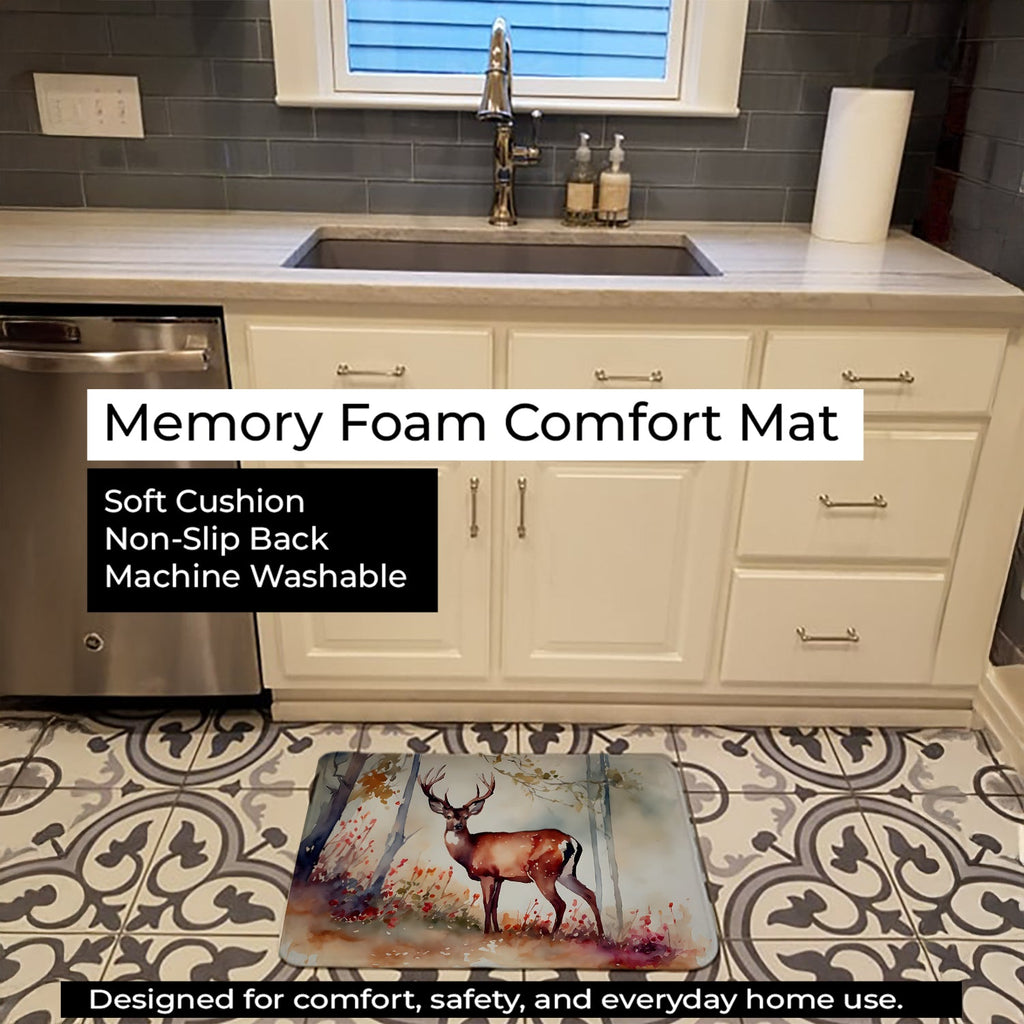 Deer Memory Foam Kitchen Mat Machine Washable Anti-Fatigue Cushion Comfort Bath or Kitchen Rug