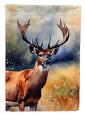 Deer House Flag 28x40 Porch Sleeve Pole Decorative Outside Yard Banner Artwork Wall Hanging, Polyester