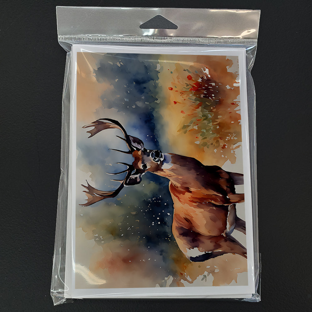 Deer Greeting Cards Pack of 8 Blank Cards with Envelopes Whimsical A7 Size 5x7