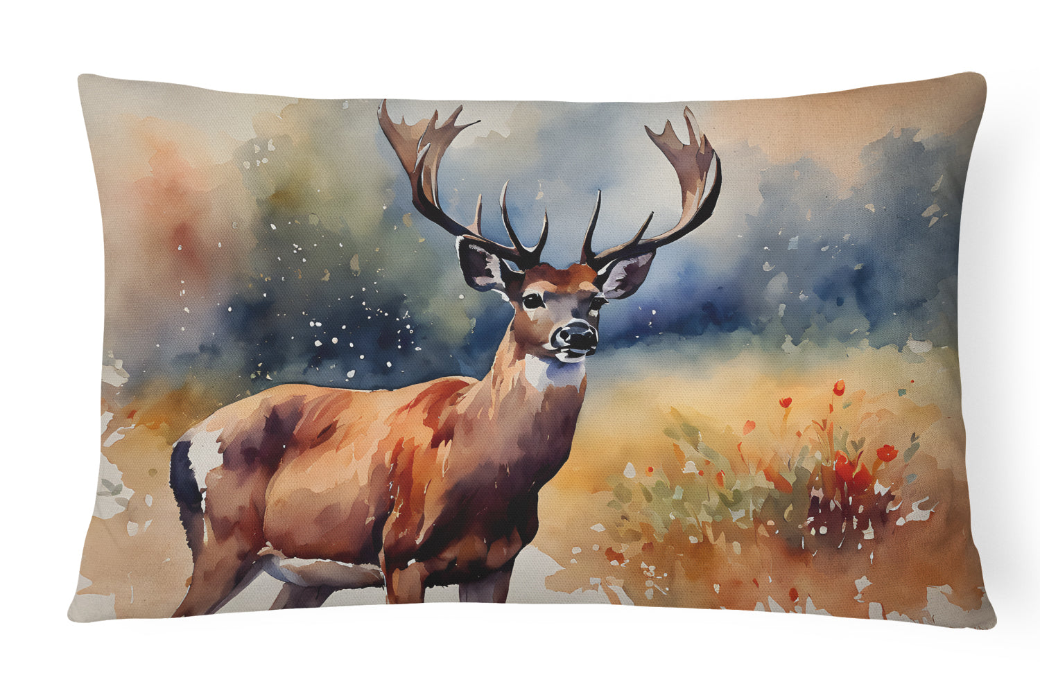 Deer Decorative Throw Pillow 12x16 Indoor Outdoor Accent Cushion, Fabric Cover with Insert for Sofa, Bed, Porch & Living Room