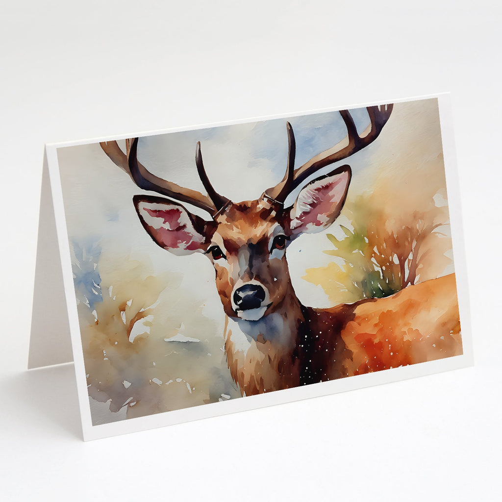 Deer Greeting Cards Pack of 8 Blank Cards with Envelopes Whimsical A7 Size 5x7