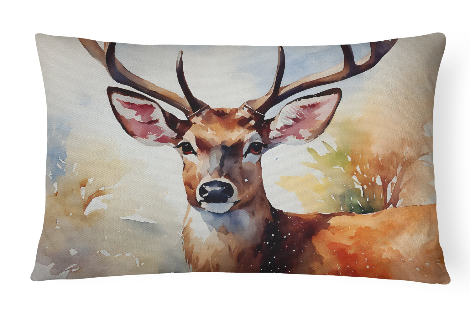 Deer Decorative Throw Pillow 12x16 Indoor Outdoor Accent Cushion, Fabric Cover with Insert for Sofa, Bed, Porch & Living Room