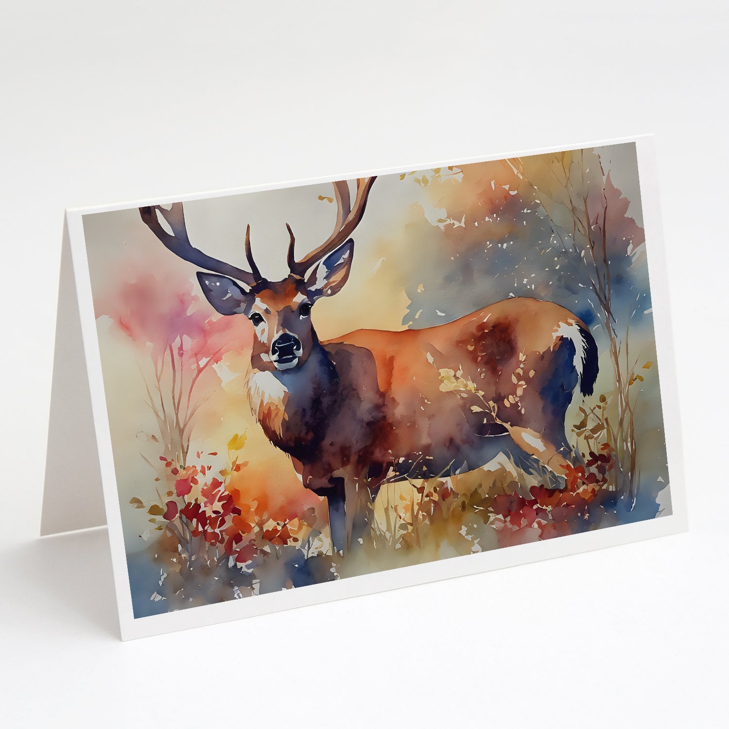 Deer Greeting Cards Pack of 8 Blank Cards with Envelopes Whimsical A7 Size 5x7