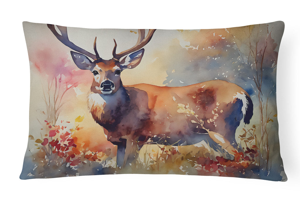 Deer Decorative Throw Pillow 12x16 Indoor Outdoor Accent Cushion, Fabric Cover with Insert for Sofa, Bed, Porch & Living Room