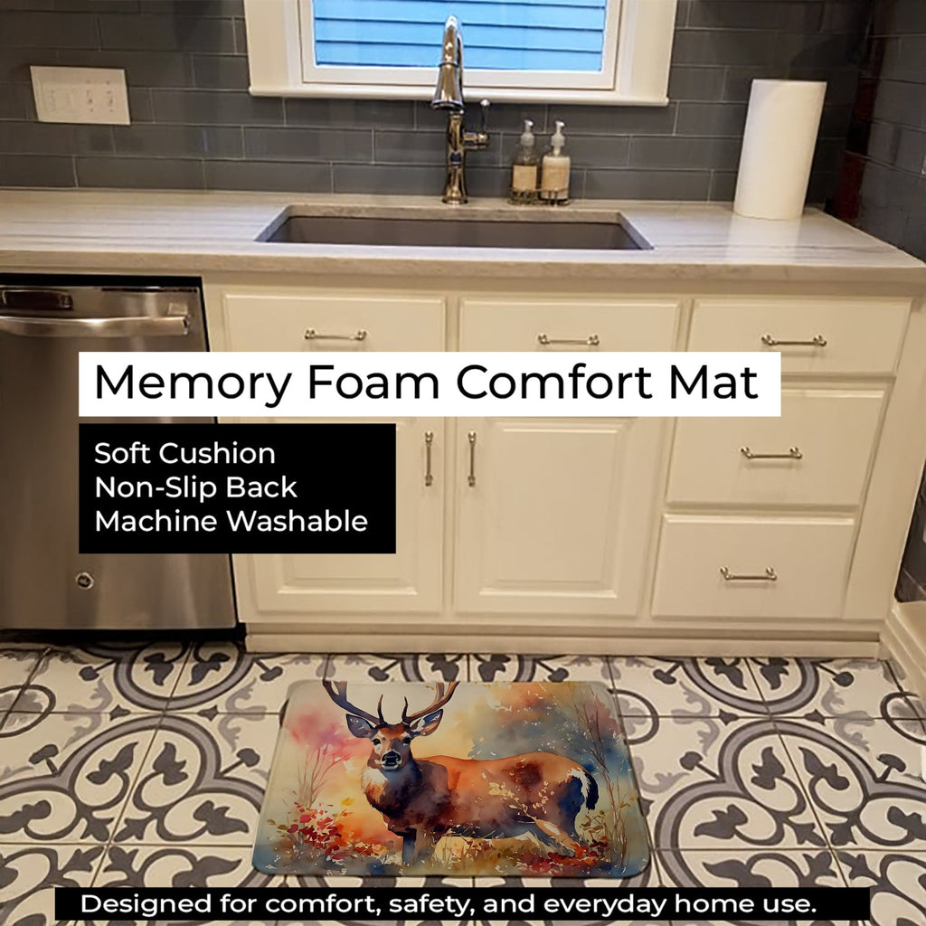 Deer Memory Foam Kitchen Mat Machine Washable Anti-Fatigue Cushion Comfort Bath or Kitchen Rug