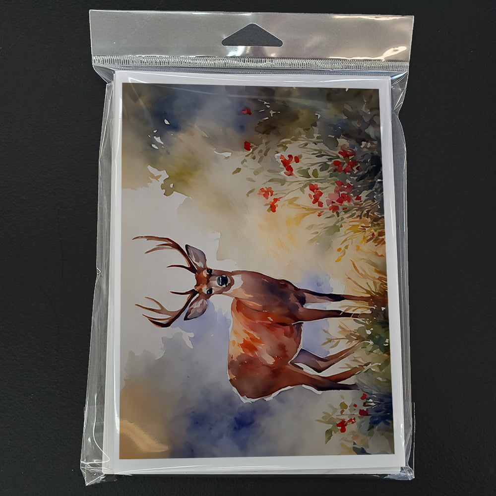 Deer Greeting Cards Pack of 8 Blank Cards with Envelopes Whimsical A7 Size 5x7