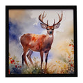 Deer Framed Metal Print Bathroom, Kitchen, Office, Home Decor Wall Art Ready to Hang, Square, 8X8