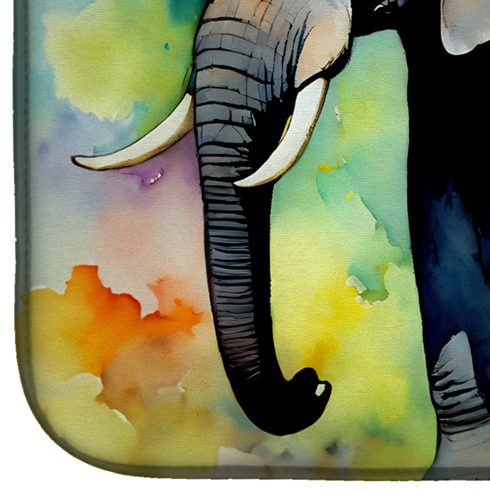 Elephant Dish Drying Mat Absorbent Dish Drying Mat Pad for Kitchen Counter Dish Drainer Mat for Countertop, 14 x 21", Multicolor