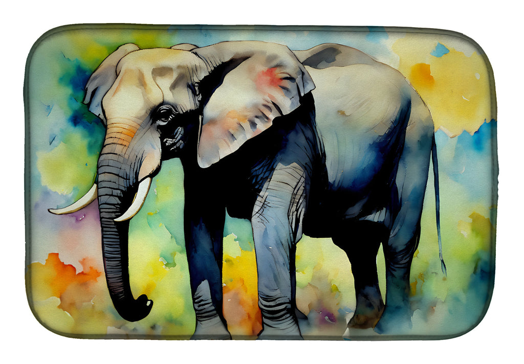 Elephant Dish Drying Mat Absorbent Dish Drying Mat Pad for Kitchen Counter Dish Drainer Mat for Countertop, 14 x 21", Multicolor