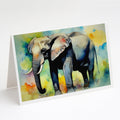 Elephant Greeting Cards Pack of 8 Blank Cards with Envelopes Whimsical A7 Size 5x7