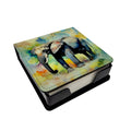 Elephant PU Leather Note Paper Holder with Artist-Designed Cover, Desk Accessory, Office Gift