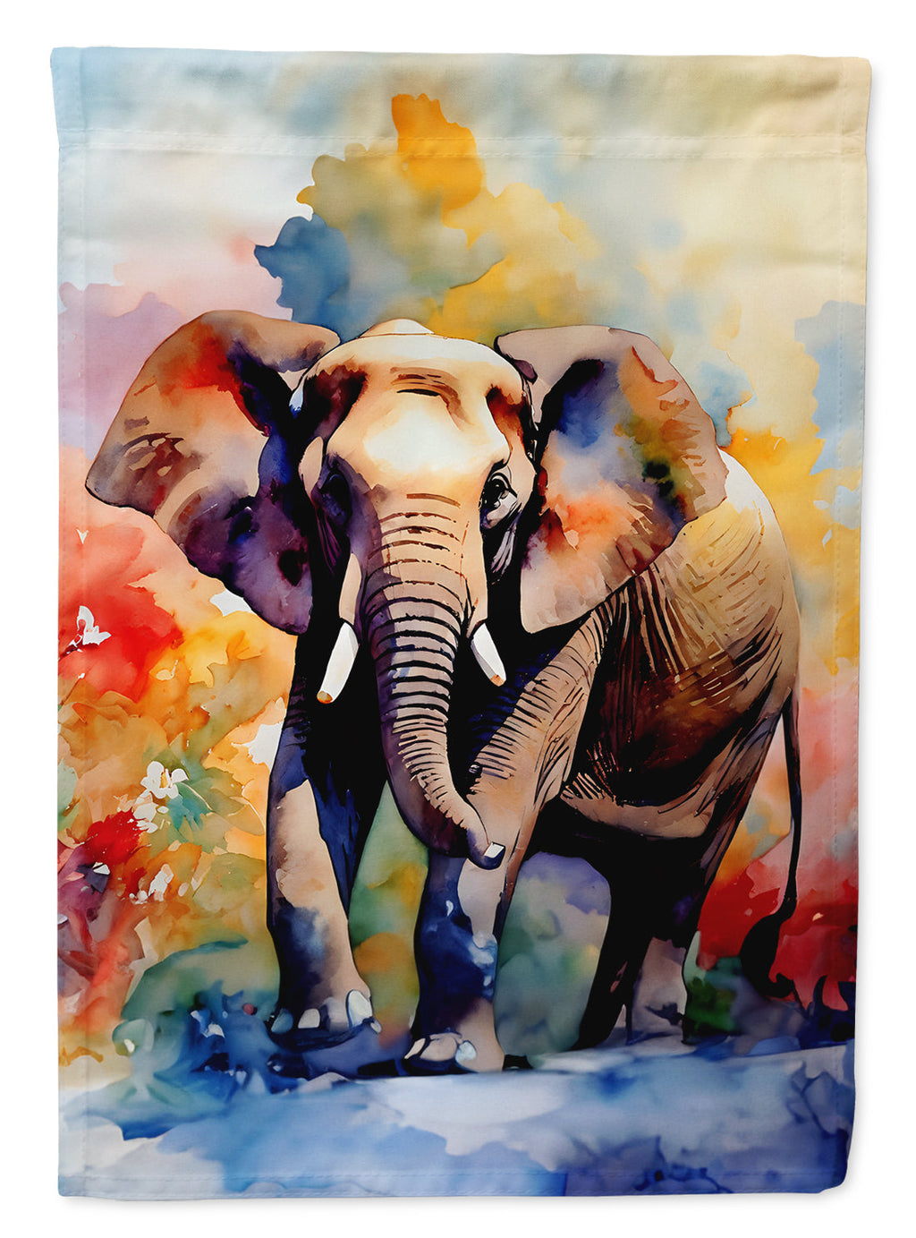 Elephant House Flag 28x40 Porch Sleeve Pole Decorative Outside Yard Banner Artwork Wall Hanging, Polyester