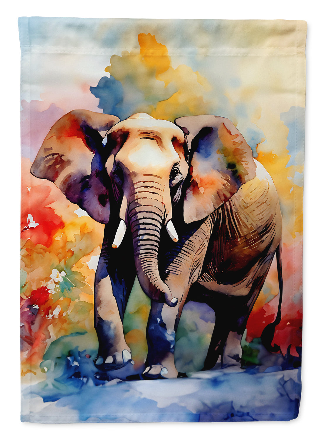 Elephant House Flag 28x40 Porch Sleeve Pole Decorative Outside Yard Banner Artwork Wall Hanging, Polyester