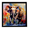 Elephant Framed Metal Print Bathroom, Kitchen, Office, Home Decor Wall Art Ready to Hang, Square, 8X8