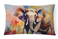Elephant Decorative Throw Pillow 12x16 Indoor Outdoor Accent Cushion, Fabric Cover with Insert for Sofa, Bed, Porch & Living Room