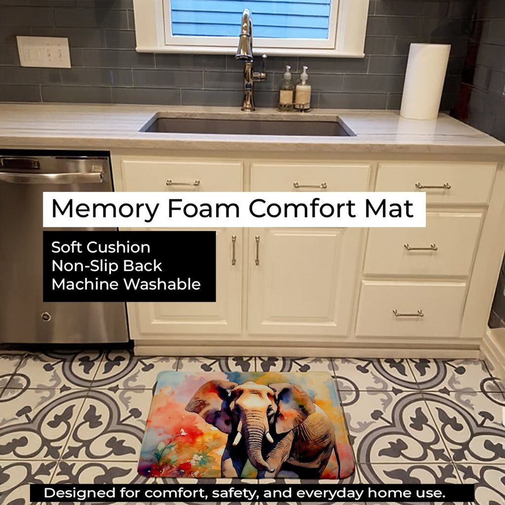 Elephant Memory Foam Kitchen Mat Machine Washable Anti-Fatigue Cushion Comfort Bath or Kitchen Rug