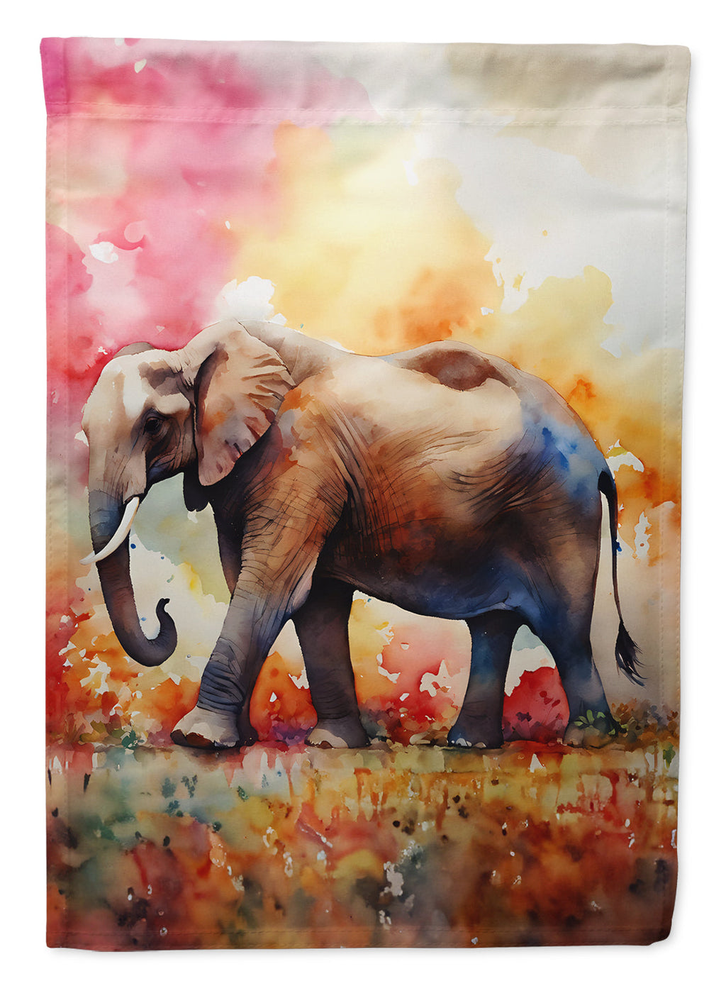 Elephant House Flag 28x40 Porch Sleeve Pole Decorative Outside Yard Banner Artwork Wall Hanging, Polyester