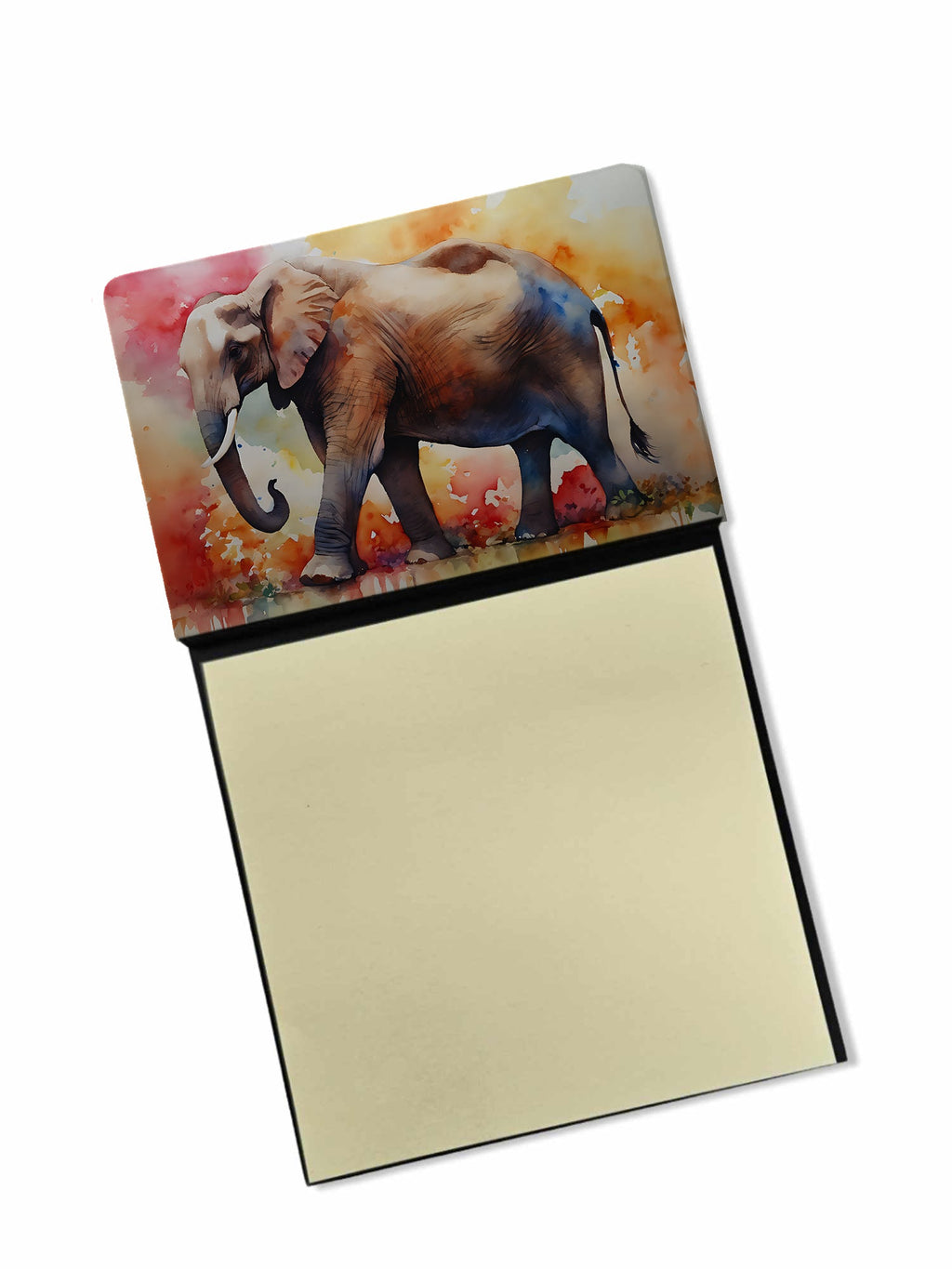 Elephant Watercolor Sticky Note Holder Refillable Dispenser Desk Accessory 3x3 Pad Gift