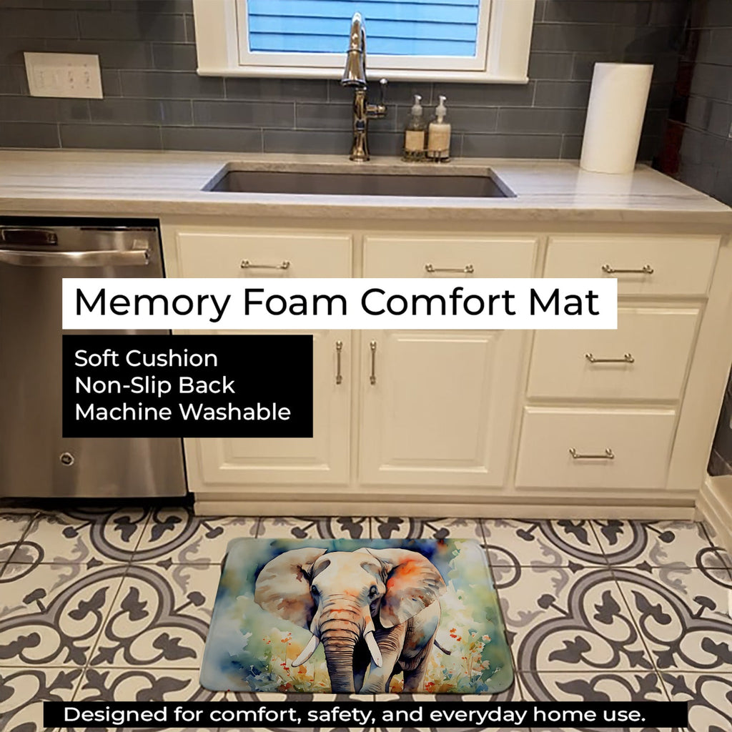 Elephant Memory Foam Kitchen Mat Machine Washable Anti-Fatigue Cushion Comfort Bath or Kitchen Rug