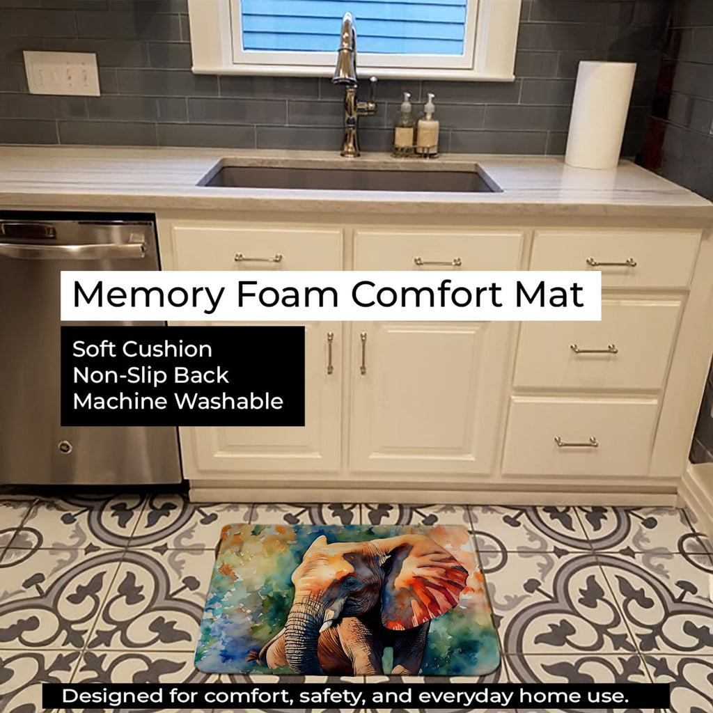 Elephant Memory Foam Kitchen Mat Machine Washable Anti-Fatigue Cushion Comfort Bath or Kitchen Rug