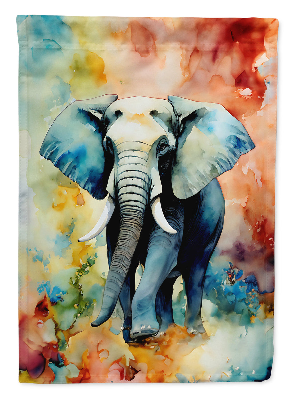 Elephant House Flag 28x40 Porch Sleeve Pole Decorative Outside Yard Banner Artwork Wall Hanging, Polyester