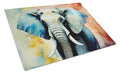 Elephant Cutting Board Tempered Glass Kitchen Cutting Surface, Heat Resistant Chopping, Non-Slip Feet, Food Prep & Serving
